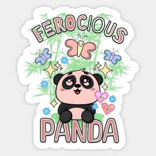 Panda For Kids Ferocious Sweet Panda Japanese Style Bamboos Sticker